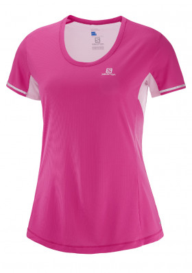 Ladies T-shirt Salomon Agile Ss Tee W Pink Yarrow